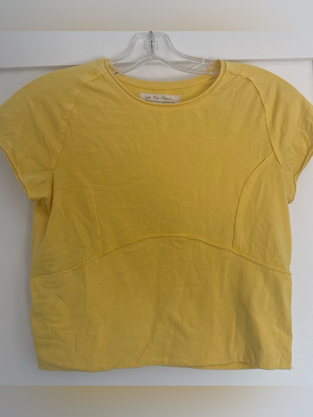 We The Free Bright Yellow Short Sleeve Crewneck Top